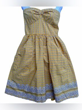 Anthropologie Girls from Savoy Woman’s Bandana Paisley Strapless Dress Size 8